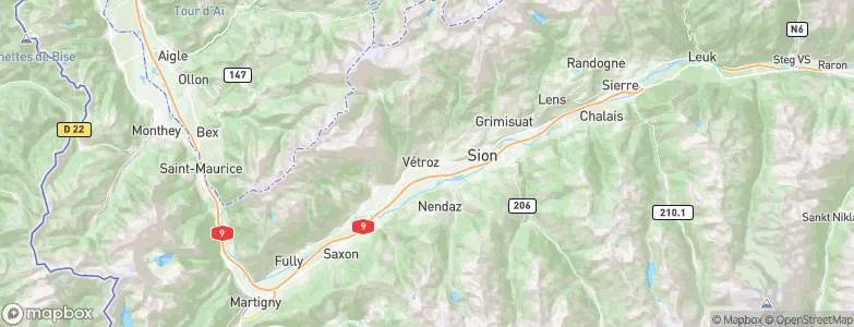 Vétroz, Switzerland Map