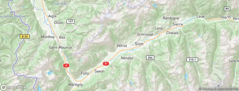 Vétroz, Switzerland Map