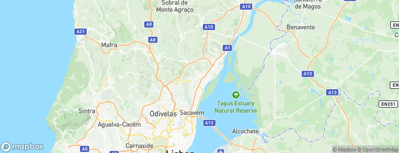Vialonga, Portugal Map