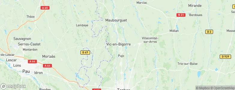 Vic-en-Bigorre, France Map