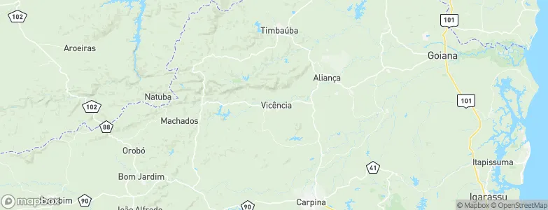 Vicência, Brazil Map