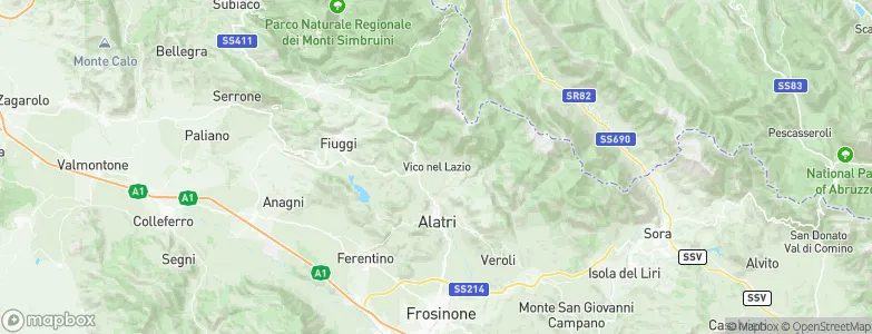 Vico nel Lazio, Italy Map