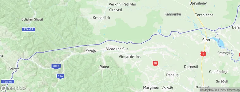 Vicovu de Sus, Romania Map
