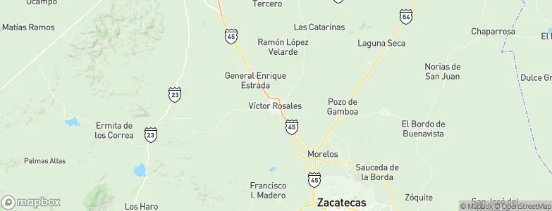 Víctor Rosales, Mexico Map