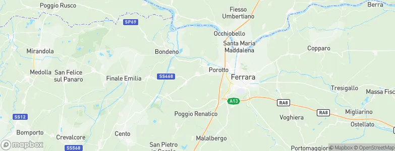 Vigarano Mainarda, Italy Map