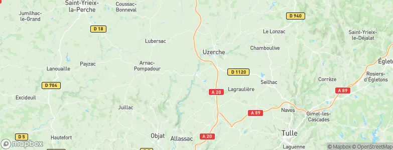 Vigeois, France Map