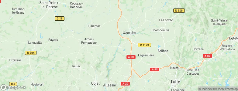 Vigeois, France Map