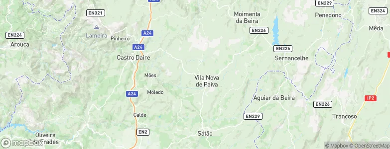 Vila Nova de Paiva Municipality, Portugal Map