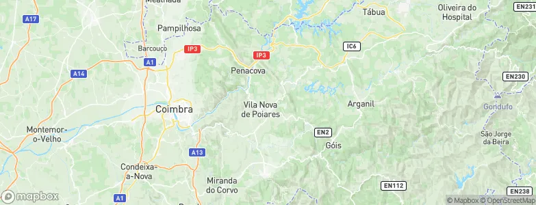 Vila Nova de Poiares Municipality, Portugal Map