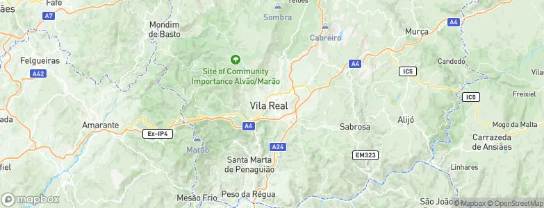Vila Real Municipality, Portugal Map