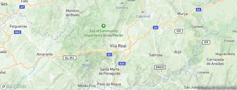 Vila Real, Portugal Map