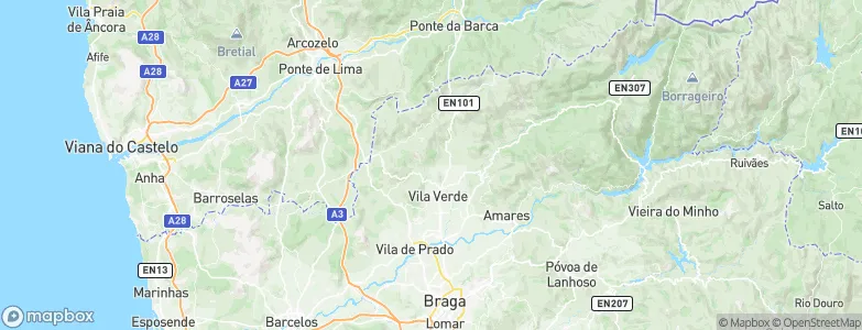 Vila Verde Municipality, Portugal Map