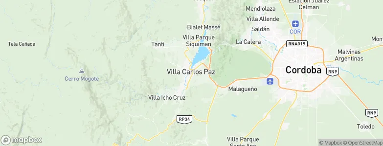 Villa Carlos Paz, Argentina Map