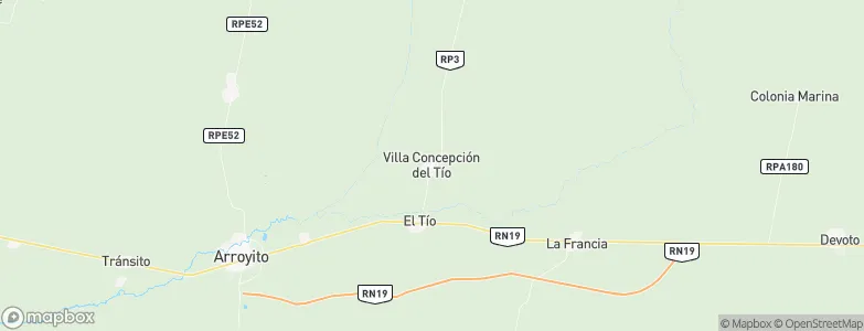 Villa Concepción del Tío, Argentina Map