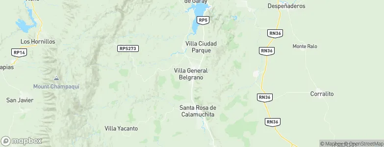 Villa General Belgrano, Argentina Map
