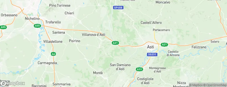 Villafranca d'Asti, Italy Map