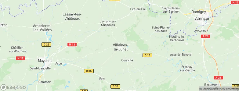 Villaines-la-Juhel, France Map
