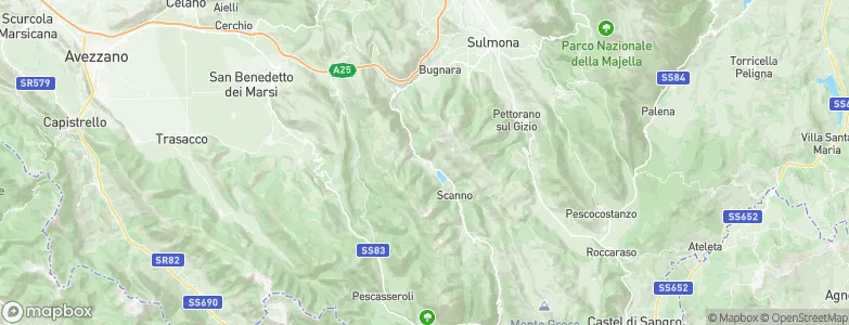 Villalago, Italy Map