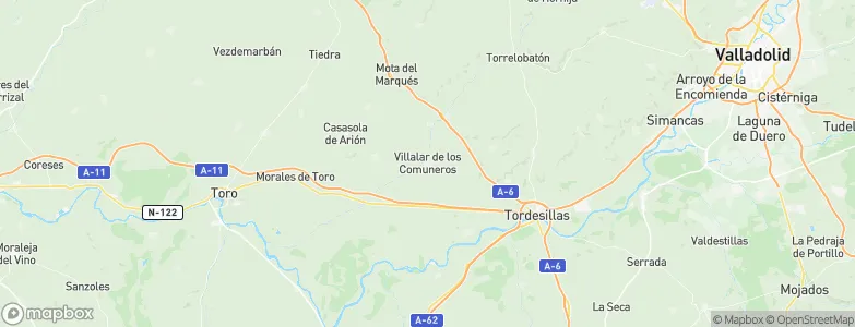 Villalar de los Comuneros, Spain Map