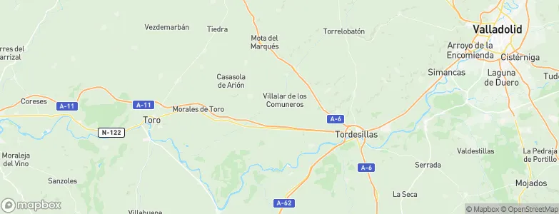 Villalar de los Comuneros, Spain Map
