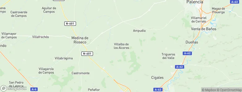 Villalba de los Alcores, Spain Map
