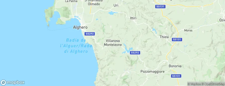 Villanova Monteleone, Italy Map