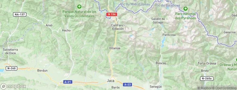 Villanúa, Spain Map