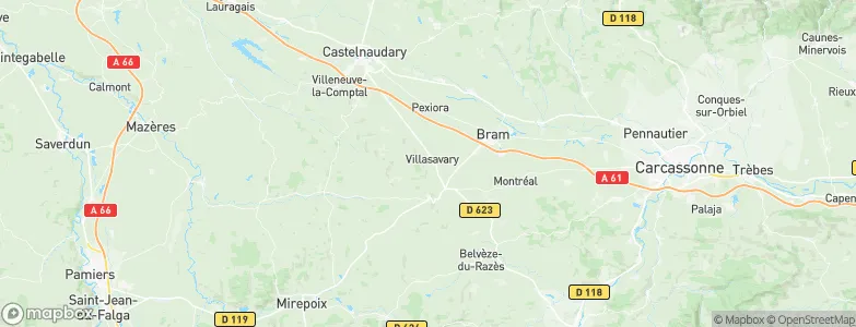 Villasavary, France Map