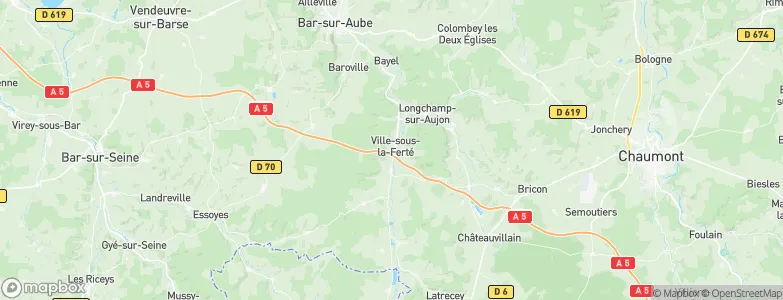 Ville-sous-la-Ferté, France Map