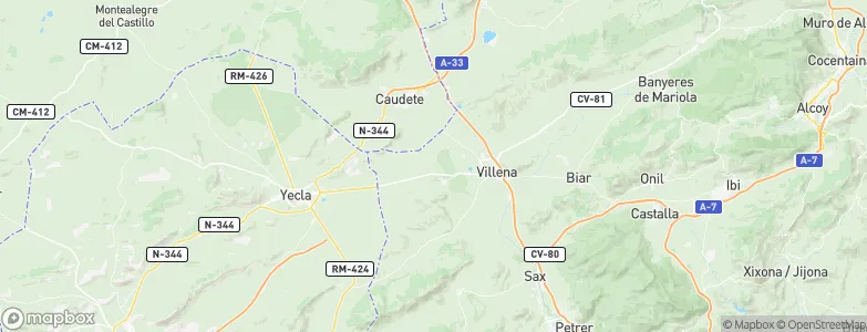 Villena, Spain Map
