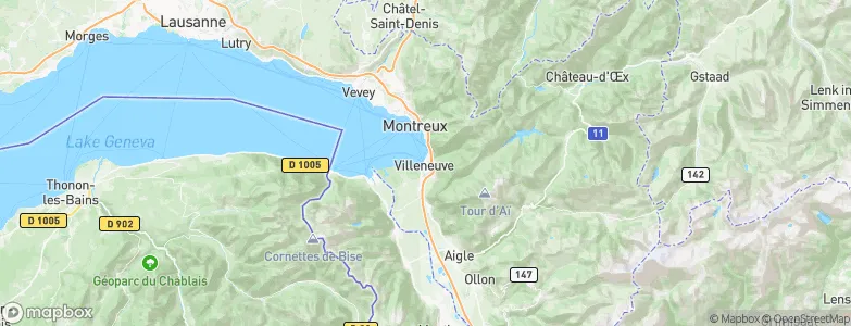 Villeneuve, Switzerland Map