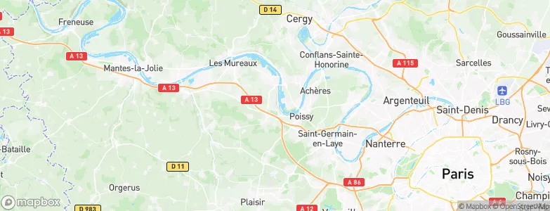 Villennes-sur-Seine, France Map