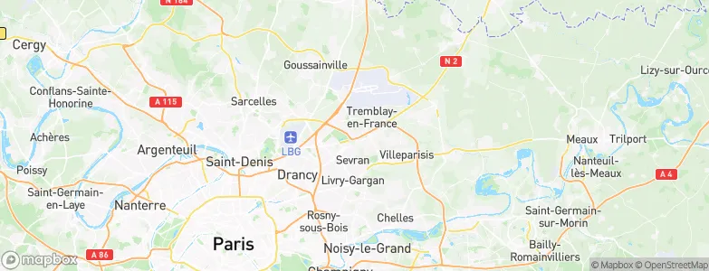 Villepinte, France Map