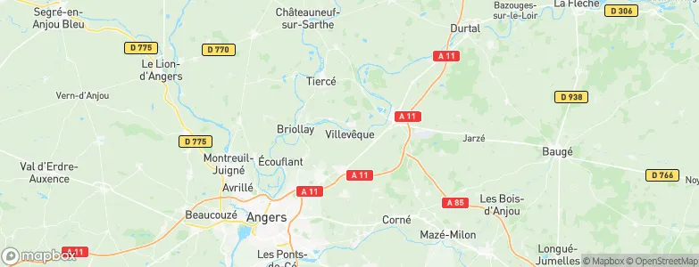 Villevêque, France Map