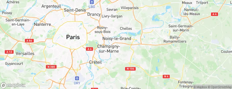 Villiers-sur-Marne, France Map