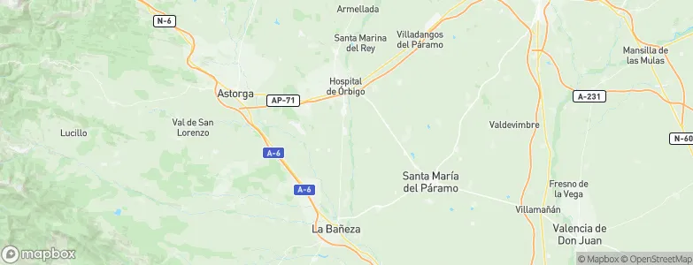 Villoría de Órbigo, Spain Map