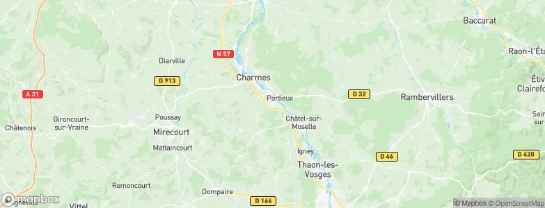 Vincey, France Map