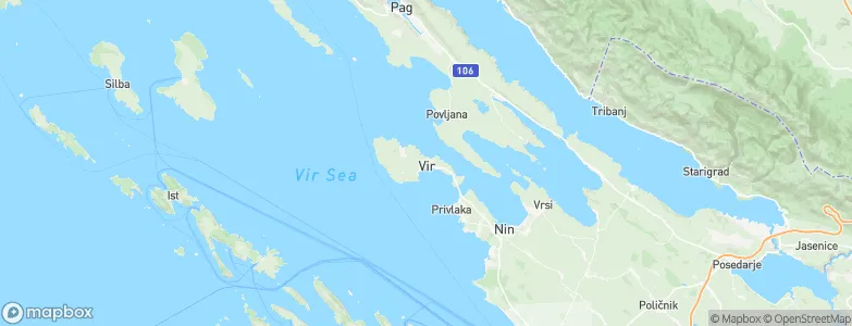 Vir, Croatia Map