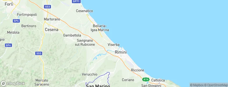 Viserba, Italy Map