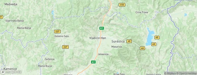 Vladičin Han, Serbia Map