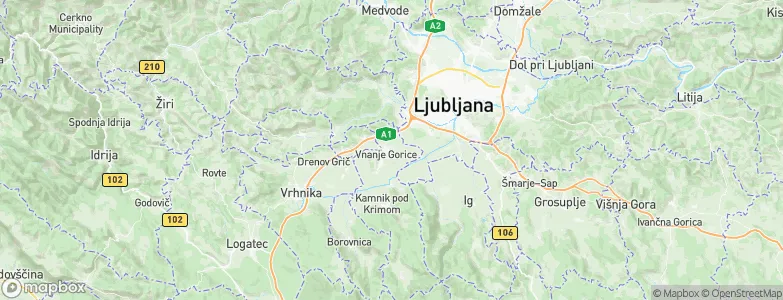 Vnanje Gorice, Slovenia Map