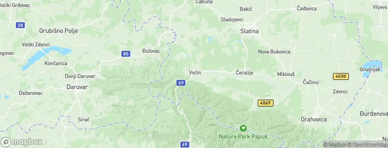 Voćin, Croatia Map