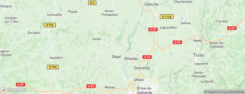 Voutezac, France Map