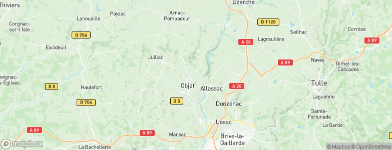 Voutezac, France Map