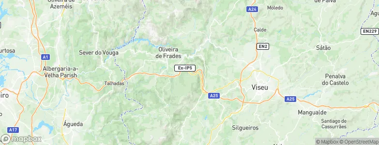Vouzela Municipality, Portugal Map
