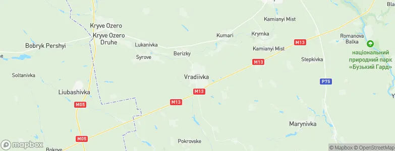 Vradiyivka, Ukraine Map