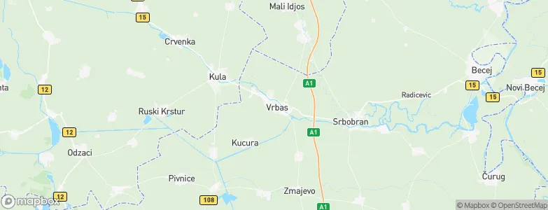 Vrbas, Serbia Map