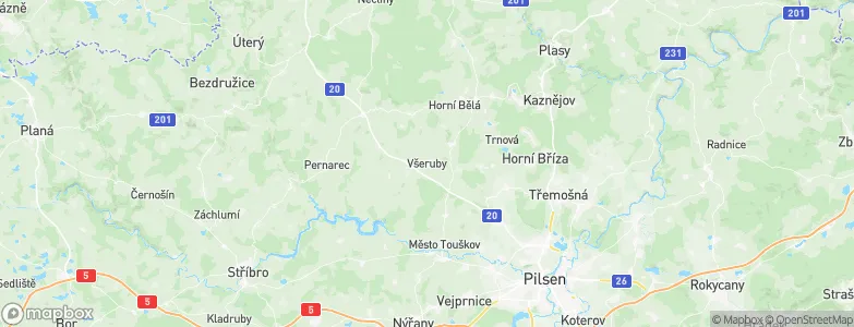 Všeruby, Czechia Map
