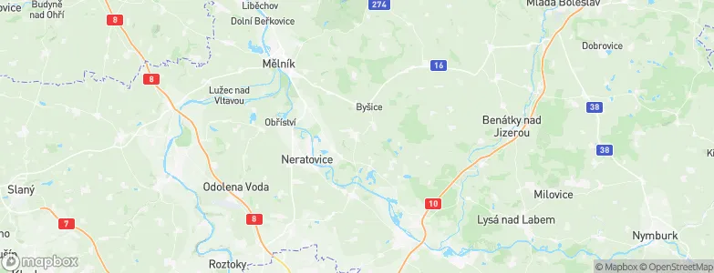Všetaty, Czechia Map
