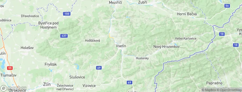 Vsetín, Czechia Map